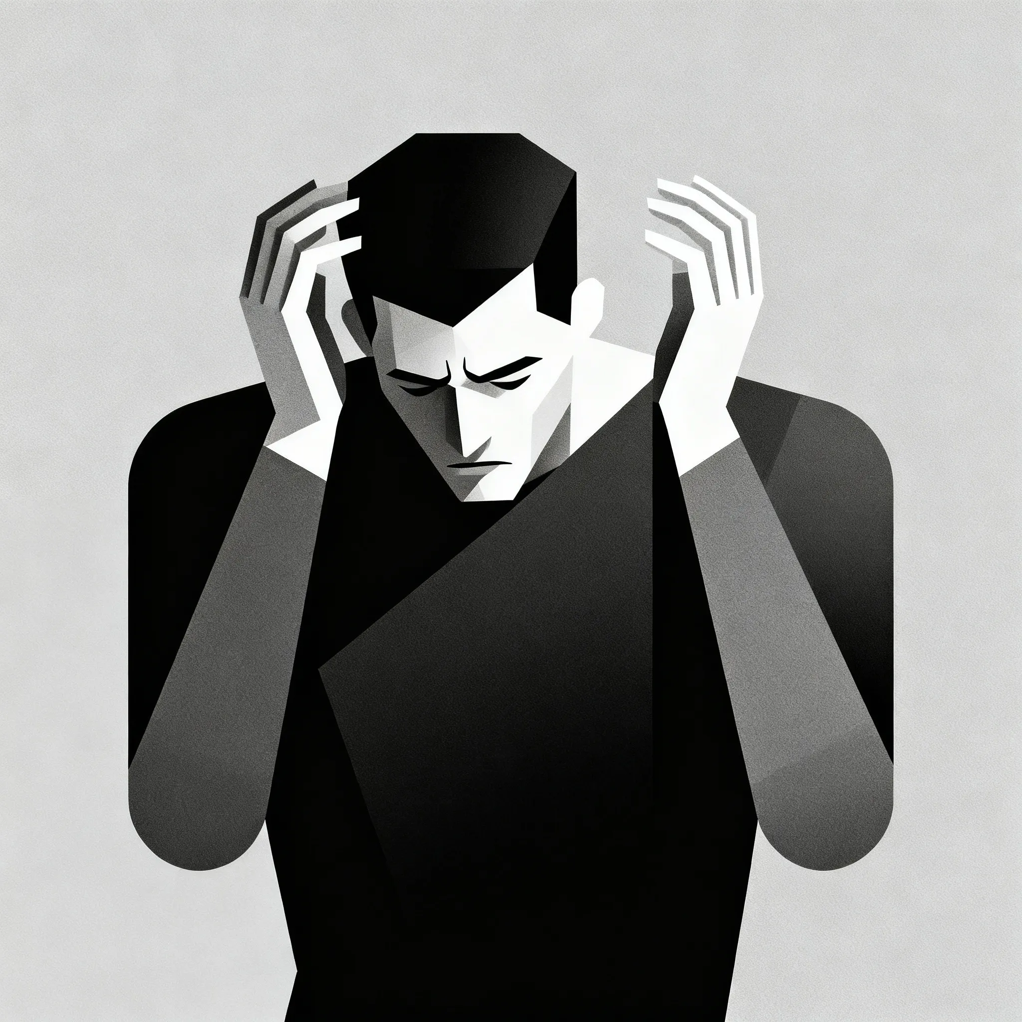 Stressed man in suit